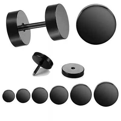 Stainless Steel Unisex Men Women Barbell Stud Earrings Punk Ear Piercing Plugs • $5.99