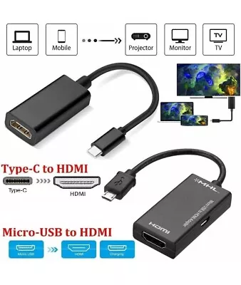 Mirco USB To HDMI HD TV Adapter Cable For MHL Android Phone Samsung LG UK • £4.99