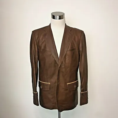 Men's Genuine Goat Skin Leather Blazer Regular Fit Coat Leather Jacket • $209.30