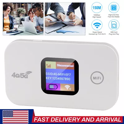 Portable 4G/5G LTE Wireless WiFi Router Mobile Broadband MIFI LCD Hotspot~ USA • $23.55