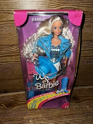 Vintage 1993 Western Stampin Barbie Doll Mattel Original Box New # 10293 Cowgirl • $75