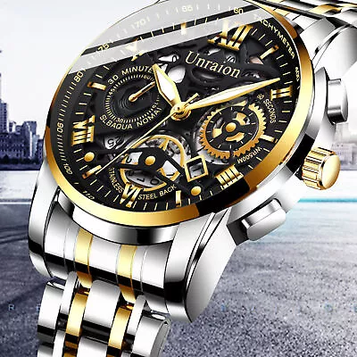 Men Automatic Mechanical Watches Stainless Steel Luminous Wrist Watch Waterproof • $16.99