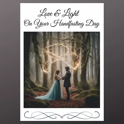 Love & Light Handfasting Day Card Pagan Wiccan Gothic Personalised Seeded Wed • £2.99