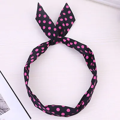 Sweet Girls Bow Rabbit Ear Ribbon Hair Band Wire Elastic Headband Wrap Headwear • $0.99