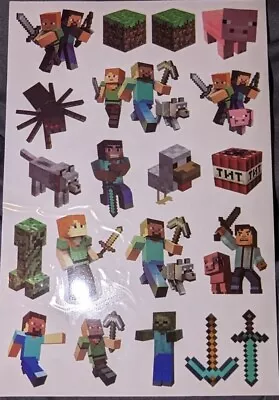 Minecraft Temporary Tattoos 16 Sheets Of Same Design Perfect For Party Favors • $9.99