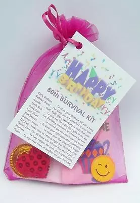 £3.85 • Buy 60th 65 70 80th BIRTHDAY PRESENT SURVIVAL KIT FUN NOVELTY GIFT PERSONALISED HAT