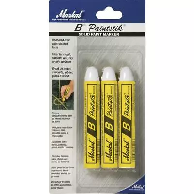 B Paintstik Paint Marker Crayon - 3 Pack WHITE Industrial Construction Marking • $13.46