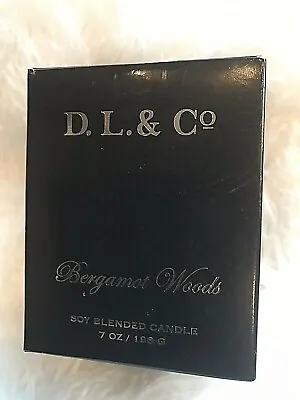 D.L. & Co Bergamot Woods Soy Blended Candle 7 Oz NEW IN BOX • $28