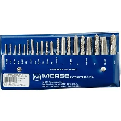 20 Pc Master Fine Tap And Drill Set #4 To 1/2  NF Tap Guide USA 8001 Morse 37104 • $264.95