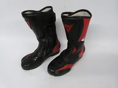 Dainese Red And Black Italian Leather Motorcycle Boots EU37 • £45