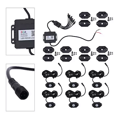 9W LED RGB Rock Light Kit 6 Pods Bluetooth Control For Offroad Trucks ATV ATV US • $28.50