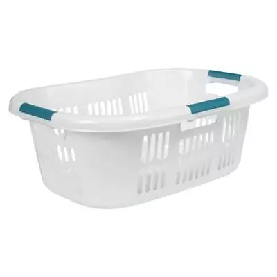 Rubbermaid Hip Hugger Laundry Basket FG299787WHT 3 Handle 1.5 Bushel White • $28.88