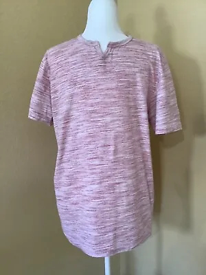 $10.95 • Buy Michael Brandon Men’s V Neck Short Sleeve Pink/White T Shirt Size XL
