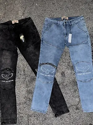 Men's Slim Fit Wash Jeans Skinny Stretch Biker Denim Pants Designer SALE !!! • $24.99
