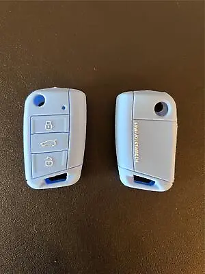 Volkswagen Key Fob Case Cover 3 Button Mk7 Light Blue Key Holder Vw Gti Golf • $5.95