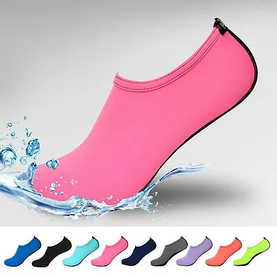 NEW Barefoot Water Skin Shoes Aqua Socks Beach Swim Slip On Surf Yoga Exercise • $10.99