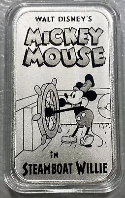 2024 1 Oz Silver Bar Mickey Mouse In SteamBoat Willie With Mintage Of 499 • $79