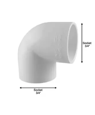 Charlotte Pipe PVC Schedule. 40 90° S X S Elbow Fitting - 3/4  X 3/4  • $2.57