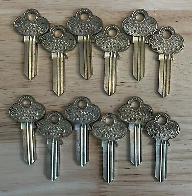 Lot Of 10 Vintage P. & F. Corbin Lock Ornate Key Blanks Uncut USA • $14.99