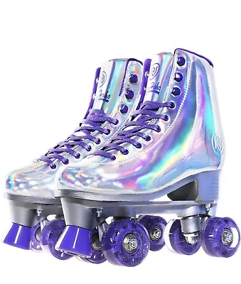 Women’s Roller Skates Silver Holographic Size 8 NEW • $35.99