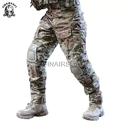 Sinairsoft Tactical Pants W/Knee Pads Combat Hunting Military Trousers Duty Camo • $84.90