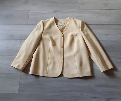 EASTEX  Pale Gold Vintage 1980s Jacket Shoulder Pads Occasion Smart Classic UK20 • £18.99