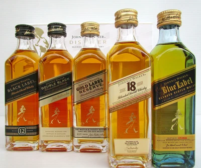 $349 • Buy Johnnie Walker Miniature 5 Bottle Set Incl. Blue,Double Black,Gold 18 Res-BLUE!!