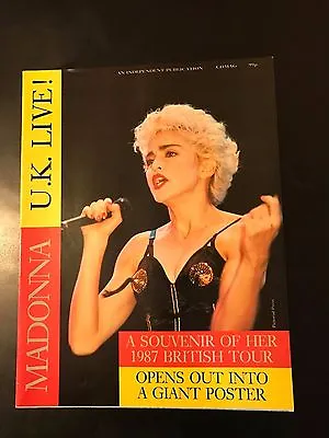 Rare Vintage Madonna Who's That Girl 1987 British Concert Tour Program Poster  • £76