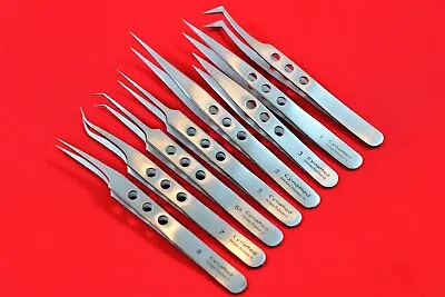 German 8ea Anti-static Tweezers Set Maintenance Repair Stainless Steel Tools Kit • $13.79