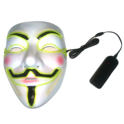 Nice Light Up LED Mask V For Vendetta Anonymous Cosplay Halloween Costume • $19.99