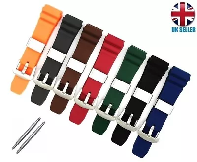 Steel Loop Heavy Duty Buckle Soft Rubber Diver Sport Watch Strap Band 22mm • $15.24