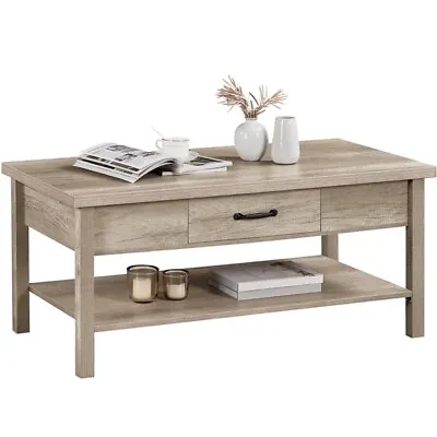 Lift Top Coffee Table With Storage Drawer For Small Apartment Living Room Gray • $109.98