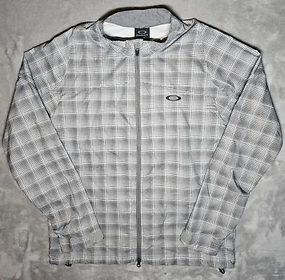 Oakley Windbreaker Jacket Medium Full Zip Lightweight Plaid • $29.99