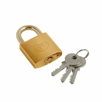 £3.59 • Buy Tri Circle Solid Brass 20mm Suitcase Padlock With 3 Keys