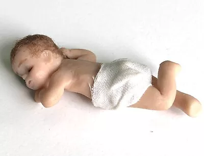 Vintage Miniature Newborn Baby For Dollhouse Maybe Ashton Drake 2” With Hair • $9.99