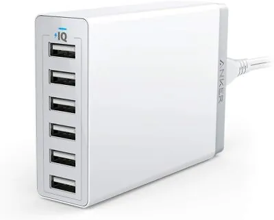 $49.98 • Buy 60W 6-Port USB Wall Charger, PowerPort 6 For IPhone Xs/XS Max/XR/X / 8/7 / 6 / 
