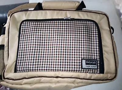 Baby Changing Bag Nappy Diaper Bags With Changing Mat Lot Of Pockets Tan/Check • £25.99