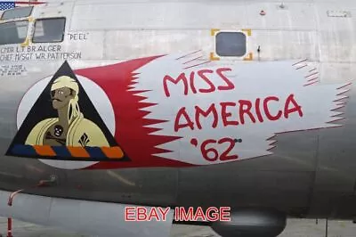 Photo  Aeroplane Nose Art On B-29 Superfortress 'miss America '62' Full Us Milit • $2.30