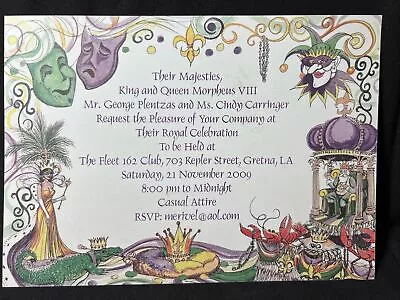 2009 Krewe Of Morpheus King & Queen Invite New Orleans Mardi Gras Favor • $25