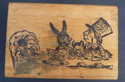 Vtg Alice In Wonderland Mad Hatter Rabbit Rubber Stamp 3  X 2  • $19.99