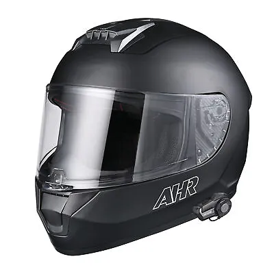 AHR DOT Full Face Motorcycle Helmet Visor Bluetooth Headset Intercom FM Radio S • $109.90