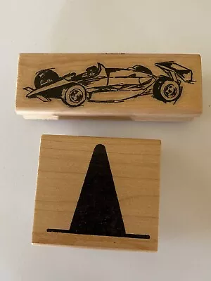 Stampington & Co Race Car Rubber Stamp And Cone - Pre-Owned • $2.95