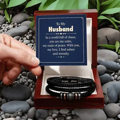To My Husband Gifts From Wife Him Jewelry Gift For Men Love You Forever Bracelet • $45.10