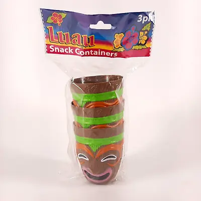 $10 • Buy Tiki Hawaiian Luau Snack Containers Triable Mask 3” 4oz Plastic Party Cups