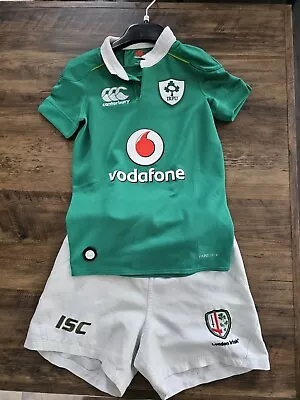 Boys London Irish Home Rugby Shirt / Jersey & Short 8 Years Old. • £25