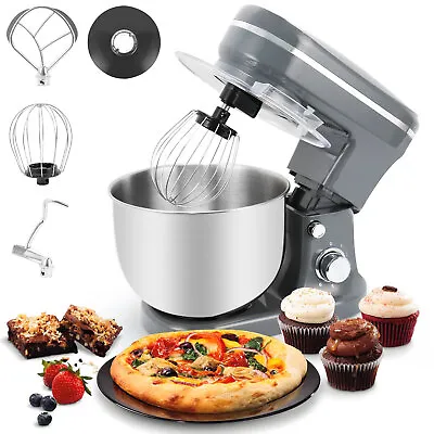 1200W Electric Food Mixer Stand Stainless Steel Mixing Bowl Dough Hook 6 Speed • £152.94