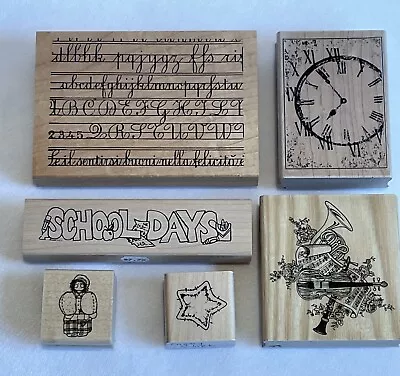 Rubber Stamp Lot School Music Alphabet Clock Star Instrument Cello Girl￼ • $9.87