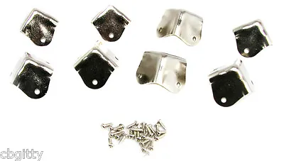 Cigar Box Guitar Parts: 8pc. Square Nickel-Plated Metal Box Corners  • $6.99