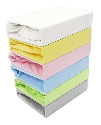 Jersey Fitted Sheet 100%Cotton Moses Basket/Travel Cot/Cot Bed/Next To Me Crib. • £9.97