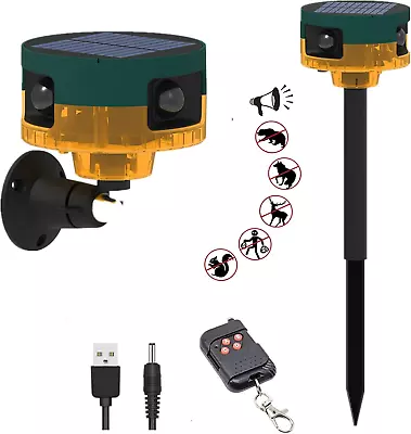 Solar Outdoor Motion Sensor Alarm-Dog Barking&Gunshot Sound130Db Loud Noise Mak • $50.99